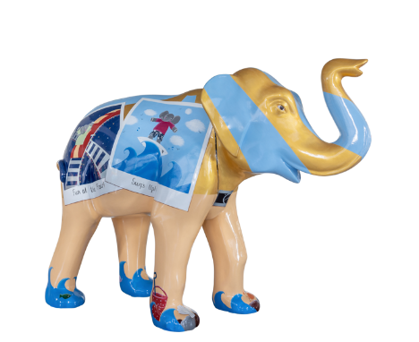 Travel Trunk - Sponsor: loveit coverit Artist: Jo Burrows Travel Trunk is a fun, colourful look at holidays and highlights So