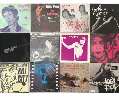 IGGY POP AND RELATED - 7" PACK. A quality pack of 14 7" singles by Iggy Pop and related, including some private releases. Tit