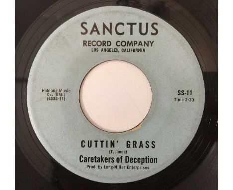 CARETAKERS OF DECEPTION - CUTTIN' GRASS C/W X + Y = 13 7" (SANCTUS - SS-12). Lovely slice of psychedelia here with Caretakers