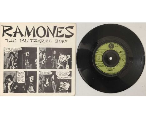 RAMONES - BLITZKRIEG BOP 7" (ORIGINAL UK P/S COPY - SIRE 6078 601). Wicked to see complete original (1976) UK 7" picture slee