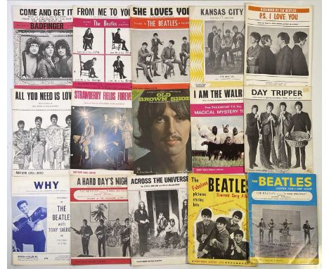 13 pieces of Beatles and related sheet music, two songbook / magazines.