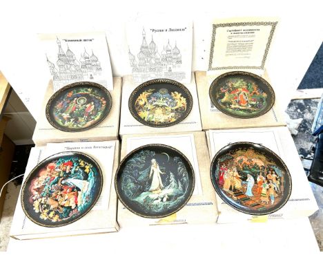 Eleven Bradford Exchange collectors plates to include ' The Show Maiden' , ' Magic Fish' , ' The Stone Flower' etc 