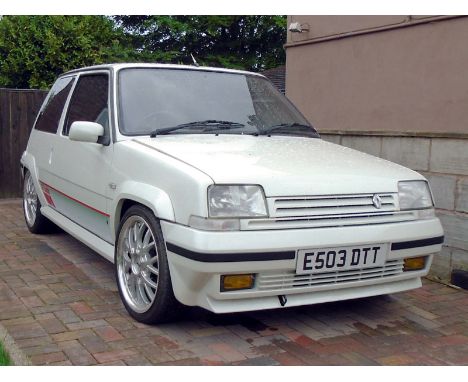 - Iconic 80's Hot Hatch, turbocharged 1.4-litre engine

- Dark Grey cloth upholstery, Red carpets, aftermarket alloys

- Stat