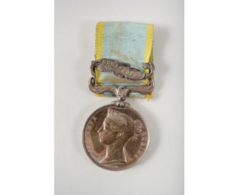 Private R. Archer, 1st Dragoon Guards, Crimean medal, one bar, Sebastopol with ribbon.