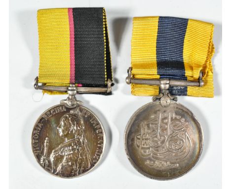 Sowar Jaimarl Singh, 1st Bombay Lancers, 1506 Khedive's Sudan medal 1896-1908, no bars, with ribbon and a Gunner M. Patterson