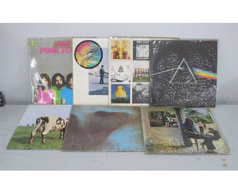 Pink Floyd LPs, seven to include Ummagumma (Harvest SHDW 1/2, 1969) original UK press misspelling side D, Atom Heart Mother (