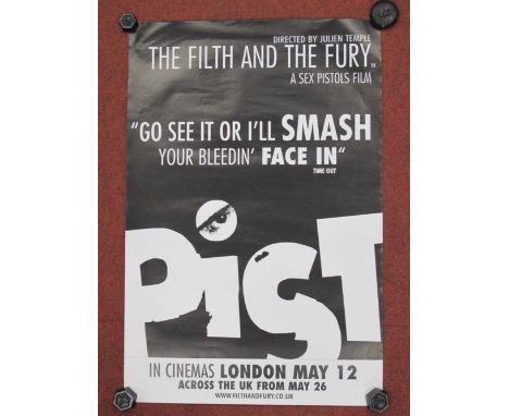 Sex Pistols - The Filth and The Fury film poster, London bus and tube station issue for the 2000 film rockumentary film by Ju