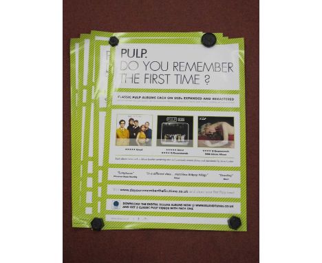 Pulp - Do You Remember The First Time, album reissue promo posters (5) unused record shop, 30" x 20".