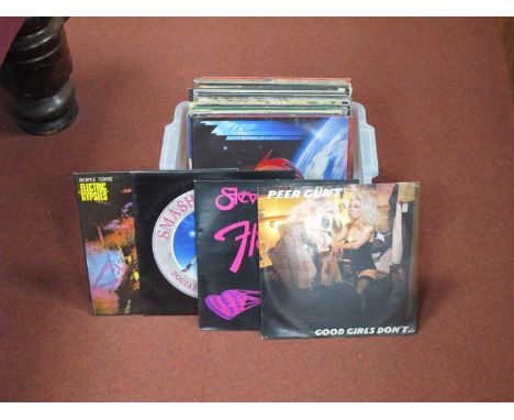 Rock and Heavy Metal Interest LPs, thirty-five albums to include Peer Gunt - Good Girls Dont, Steve Vai - Flex-able, Smashed 