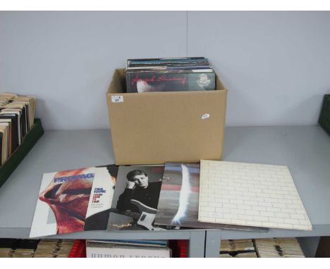 An Assorted Box of Fifty LPs, artists include Pink Floyd, Paul McCartney and Wings, Propaganda, George Harrison, Eurythmics, 