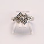 Mehrsträngiger Brillantring, 585 WG, ca. 0,5ct Brillantbesatz