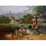Cläss, Jens: Hühner und Enten am Weiher