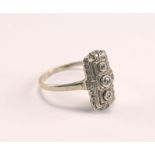 Altschliff-Diamant-Ring des Art Déco, 585 WG