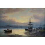 Thornly, George William: "Sunset- the Tessway below Chatham"