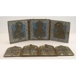 Metallikone /Reiseikonen-Triptychon "Deesis", ca. um 1700
