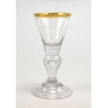 Trichterglas mit Goldrand, norddeutsch, 2.Hälfte 18.Jhd.