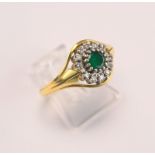 Smaragd-Brillant-Ring, 750 GG