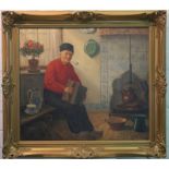 Jansen, Willem: Niederländisches Interieur mit Bauer