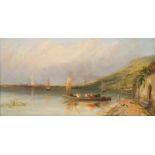 Watts, Frederik Waters: Südenglische Panoramalandschaft mit Fährmmann