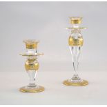 Saint Louis, Christallerie: Zwei Kerzenleuchter "Thistle Gold"
