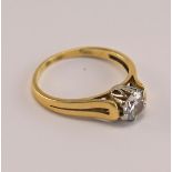 Solitär-Brillant- Ring, ca. 0,4-0,5ct, 750 GG