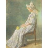 Grosch, Clara: Großformatiges Mädchenporträt des Jugendstils, dat. 1899