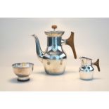 Wirkkala, Tapio: Kaffekern, 3-tlg., Sterlingsilber
