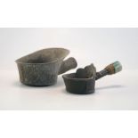 Zwei antike Chinesische Pfanneneisen/Bügeleisen, Bronze 18./19. Jhd.