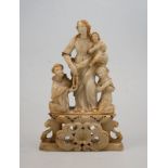 Alabastergruppe "Rosenkranzspende an die Hll. Dominikus und Katharina", Trapani (Sizilien), 17.Jhd.