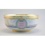 Royal Copenhagen, Dänemark: Übergroße Bowl mit Ansicht von Kopenhagen, Jubileumsedition 1775-1975