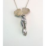 Figürlicher Anhänger im Stil des phantastischen Realismus, Sterlingsilber