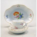 Staatlich Meissen: Drei tlg. Schale, Tasse und Tellerchen