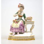 Königl. Meissen: Figur aus "Die Fünf Sinne" Allegorie des Geruchs, Entw. Carl Schönheit v. 1772