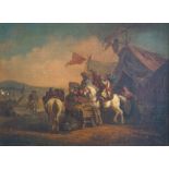 Wouwerman, Philips (1619-1668): Pärchen Altmeistergemälde: Feldlager mit Zelten und Soldaten