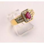 Rubin-Entourage-Ring, 18K GG
