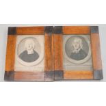 Pärchen Biedermeier Rahmen Nussbaum