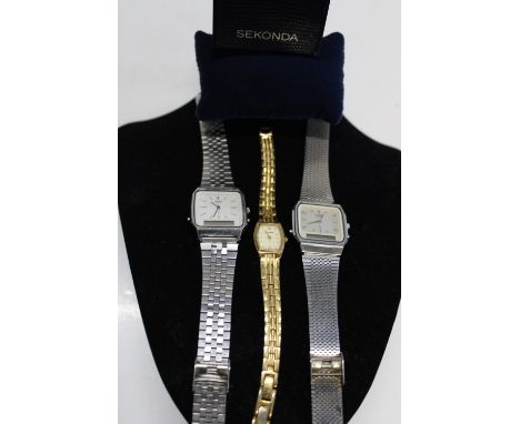 Two vintage Casio watches and a ladies Sekonda watch 