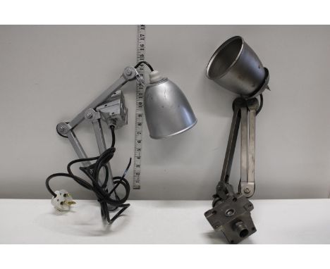 Two vintage industrial style angle poise lamps 