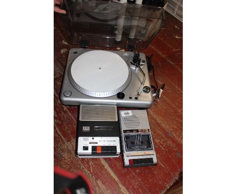 Two vintage cassette players &amp; turntable collection only 