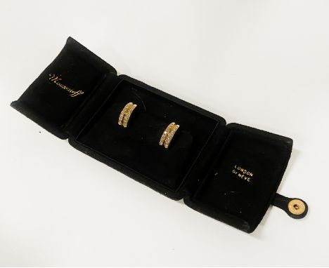 PAIR OF GOLD &amp; DIAMOND CLASPED EARRINGS 8.3 GRAMS APPROX (HIGH CARAT)