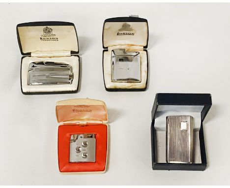 JOBLOT OF 4 VARIOUS LIGHTERS TO INCLUDE FRENCH RONSON ETC 