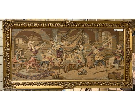 FRAMED NEEDLEWORK TAPESTRY