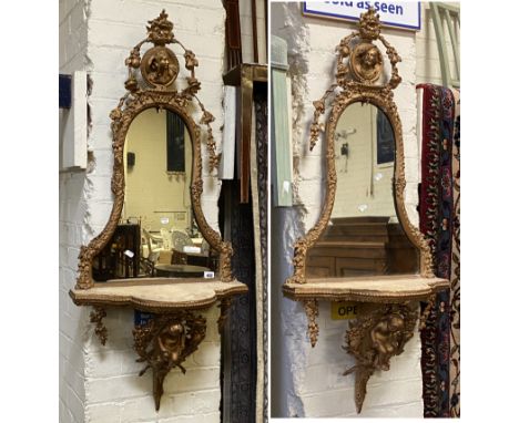 PAIR OF GIRANDOLE MIRRORS - A/F