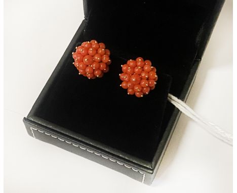 18CT GOLD PINK CORAL EARRINGS