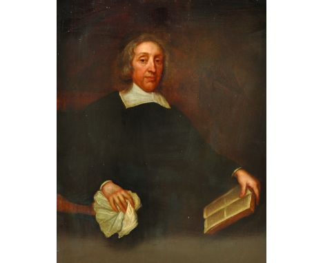 Early 19th Century English School. Portrait of a Cleric Holding a Book, Oil on Canvas, Unframed, 48.5” x 39.5”. 