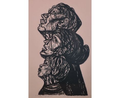 Joseph Hirsch (1910-1981) American. “Family 1960”, Lithograph, Signed, Inscribed ‘To Molly – one of the finest’ and Dated ‘Ju
