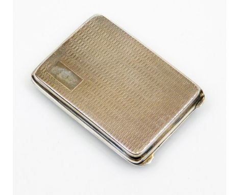 A George V silver matchbox case, of oblong form partially engine turned, with thumb mould handle, initialled EGH, Birmingham 