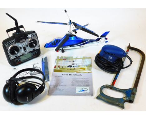 An Army Heli RAH-66 remote control helicopter, 46cm wide, with instruction manual and associated remote control, further head