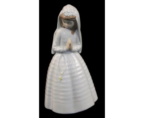 A Nao figure of a girl in wedding dress, printed marks beneath, 24cm high. 