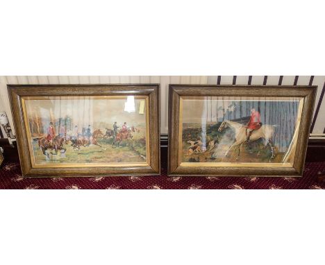 Eight assorted prints, subjects to include hunting scenes, framed (8)Note: located at the vendor's property in South Derbyshi